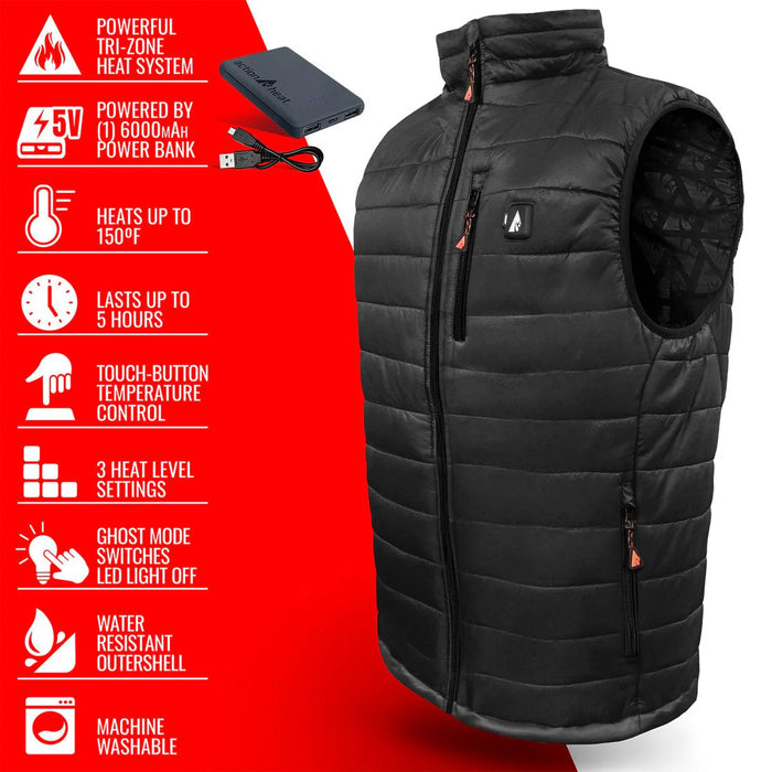 ActionHeat 5V Men's Insulated Puffer Battery Heated Vest (8840211234981)