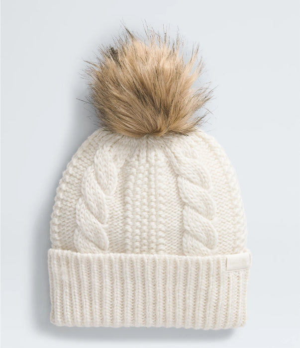 The North Face Kids Oh Mega Fur Pom Beanie White Dune