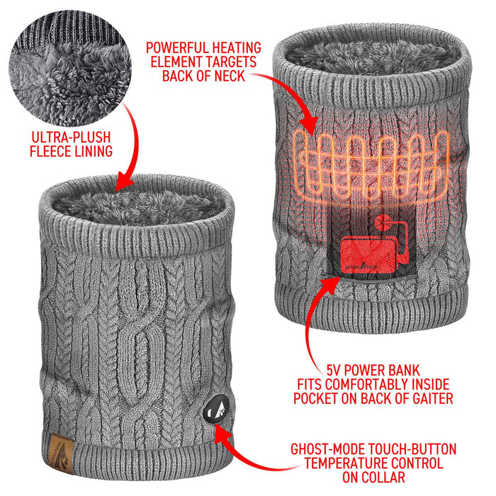 ActionHeat 5V Battery Cable Knit Heated Neck Gaiter (8459037278373)