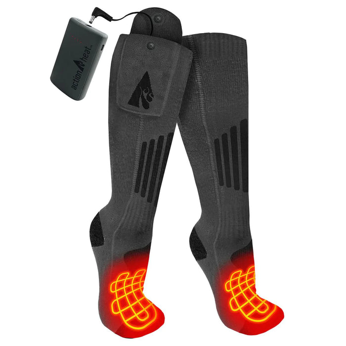 ActionHeat 3.7V Wool Rechargeable Heated Socks 2.0 with Remote (8459040456869)